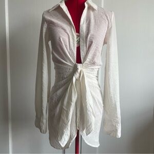 Choosy Draped White Dress/ Cover Up